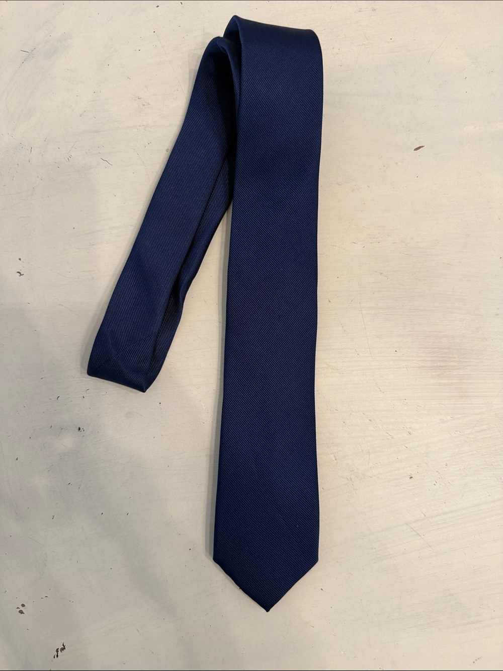 Class Club Solid Navy Textured Silk Tie